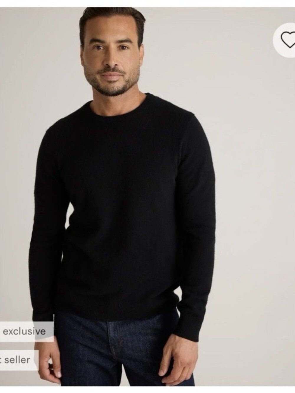 Quince Mens Mongolian Cashmere Crewneck Sweater Black Size XXL